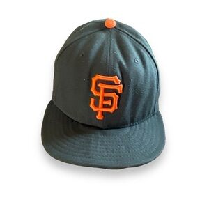 MLB Hat San Francisco Giants New Era 59Fifty Black Orange On Field Baseball Cap